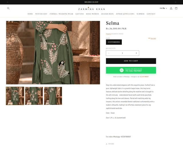 Zarmina Khan — Fashion & Lifestyle Shopify Store screenshot 4