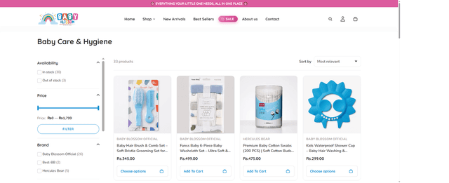 Baby Blossom — Shopify Store & Custom Theme Development screenshot 2