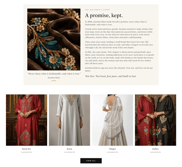 Zarmina Khan — Fashion & Lifestyle Shopify Store screenshot 2